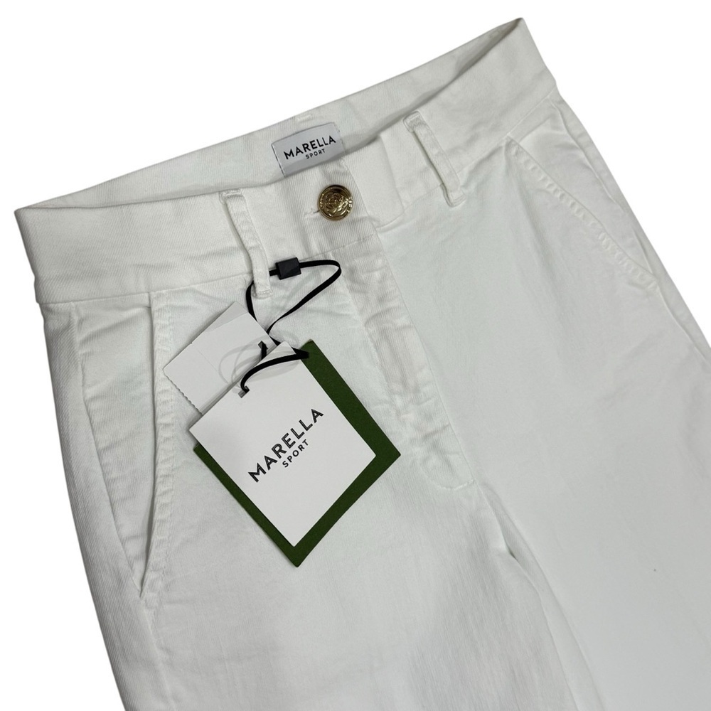 Marella Women's Size 6 US White Lava Denim Wide Leg Jeans Pants Trouser NWT $275 - Picture 5 of 16